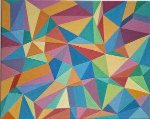 Josip Rubes, Geometric artwork, 2022., oil on canvas, 100x120 cm